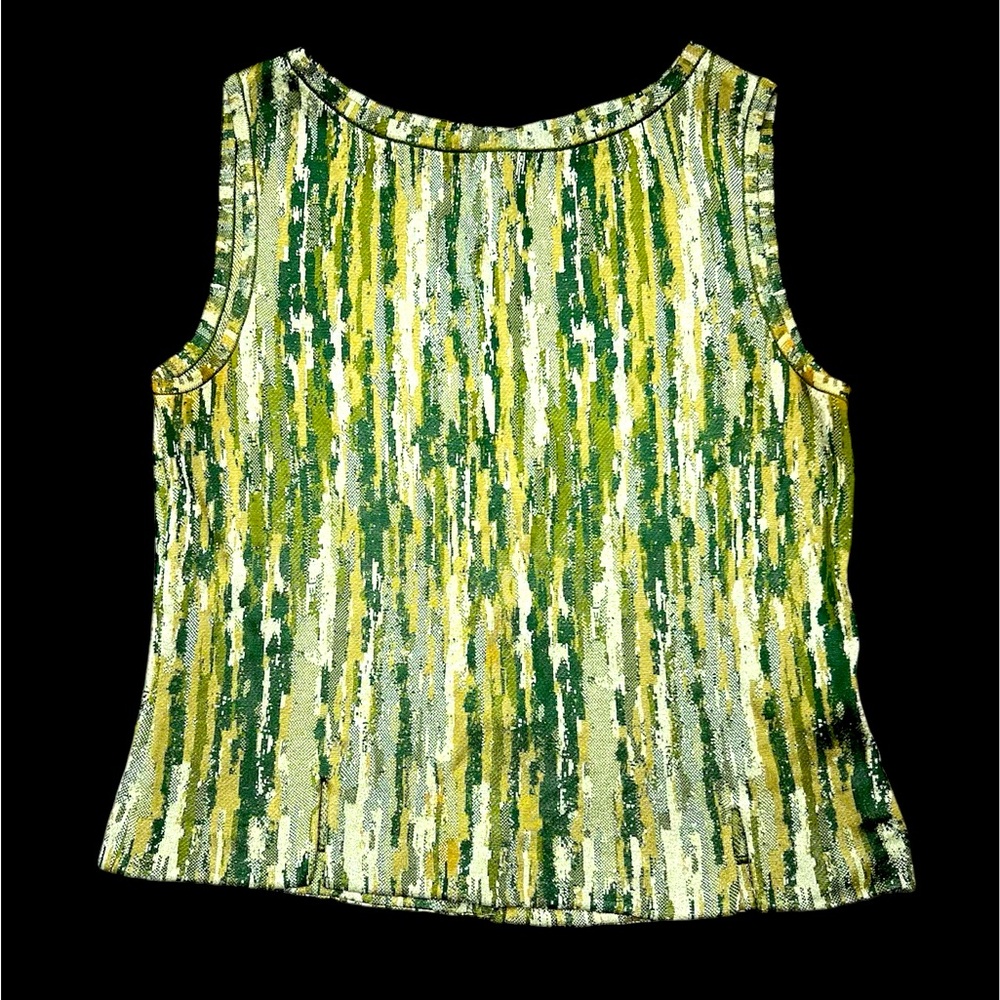 Vintage St John Sleeveless Knit Top Lamé Stripes